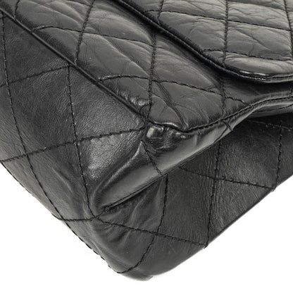 Chanel 2.55 Reissue Schwarz Gealtertes Kalbsleder Große Double Flap Tasche