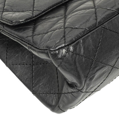 Chanel 2.55 Reissue Schwarz Gealtertes Kalbsleder Große Double Flap Tasche