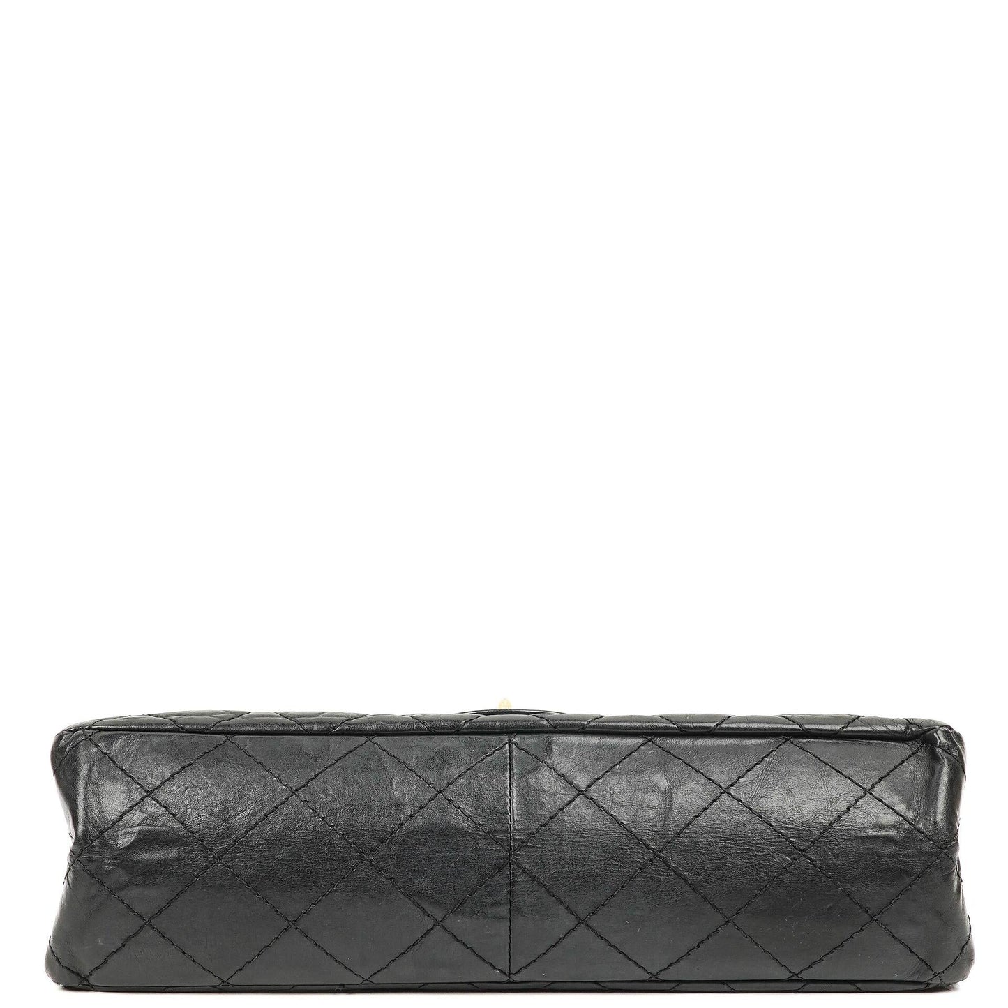 Chanel 2.55 Reissue Schwarz Gealtertes Kalbsleder Große Double Flap Tasche
