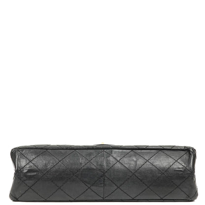 Chanel 2.55 Reissue Schwarz Gealtertes Kalbsleder Große Double Flap Tasche