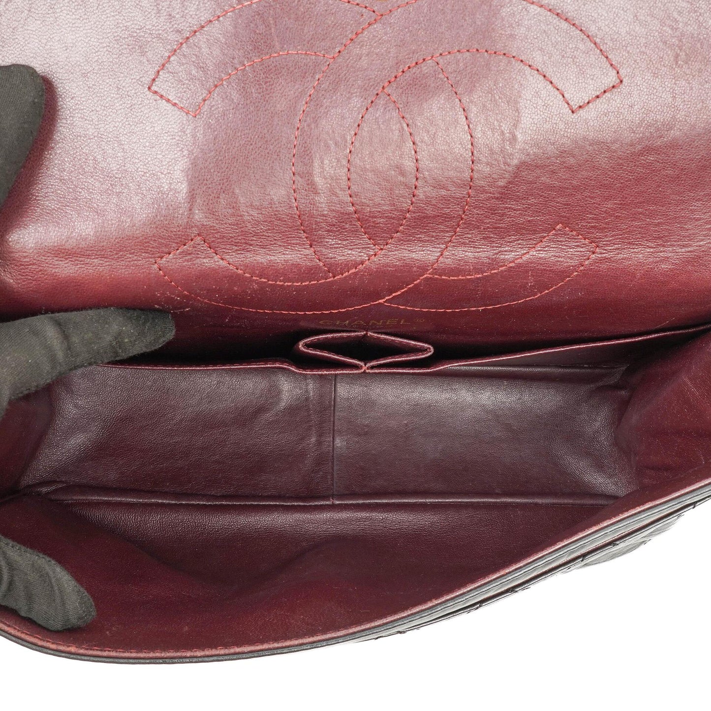 Chanel 2.55 Reissue Schwarz Gealtertes Kalbsleder Große Double Flap Tasche