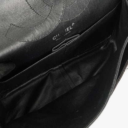 Chanel 2.55 Reissue 227 Double Flap Tasche aus Lackleder mit Ruthenium-Beschlägen