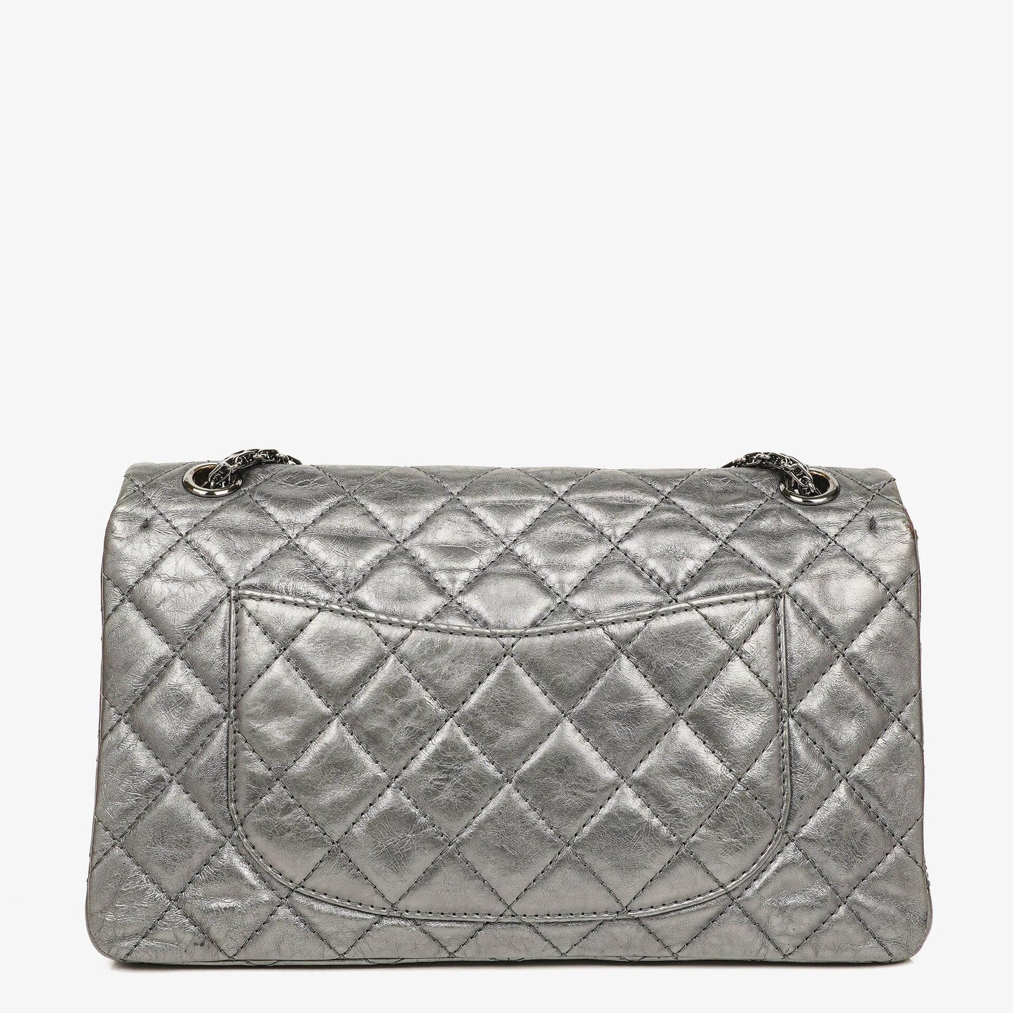 Chanel 2.55 Reissue 226 Flap Tasche aus metallisch grauem Kalbsleder