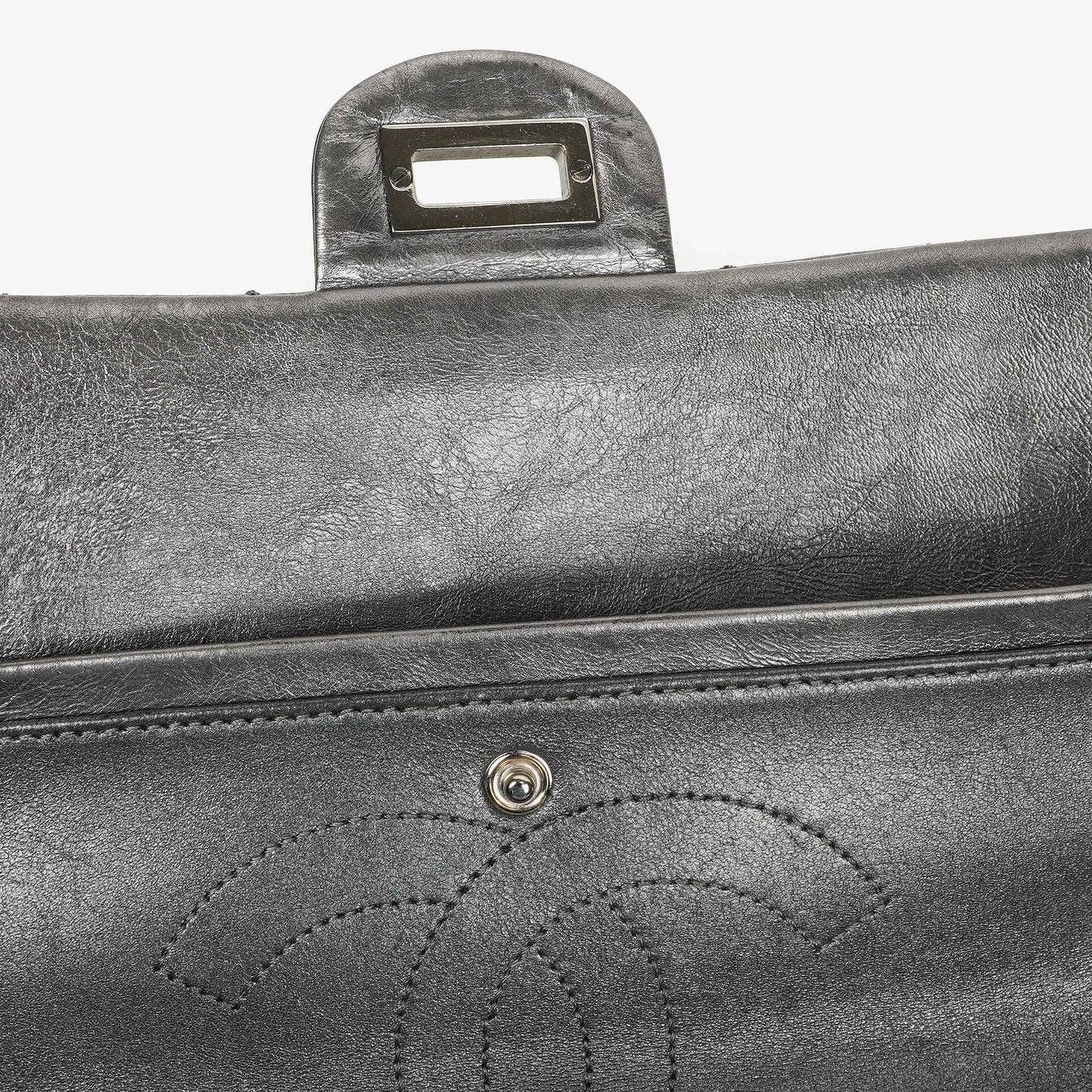 Chanel 2.55 Reissue 226 Flap Tasche aus metallisch grauem Kalbsleder