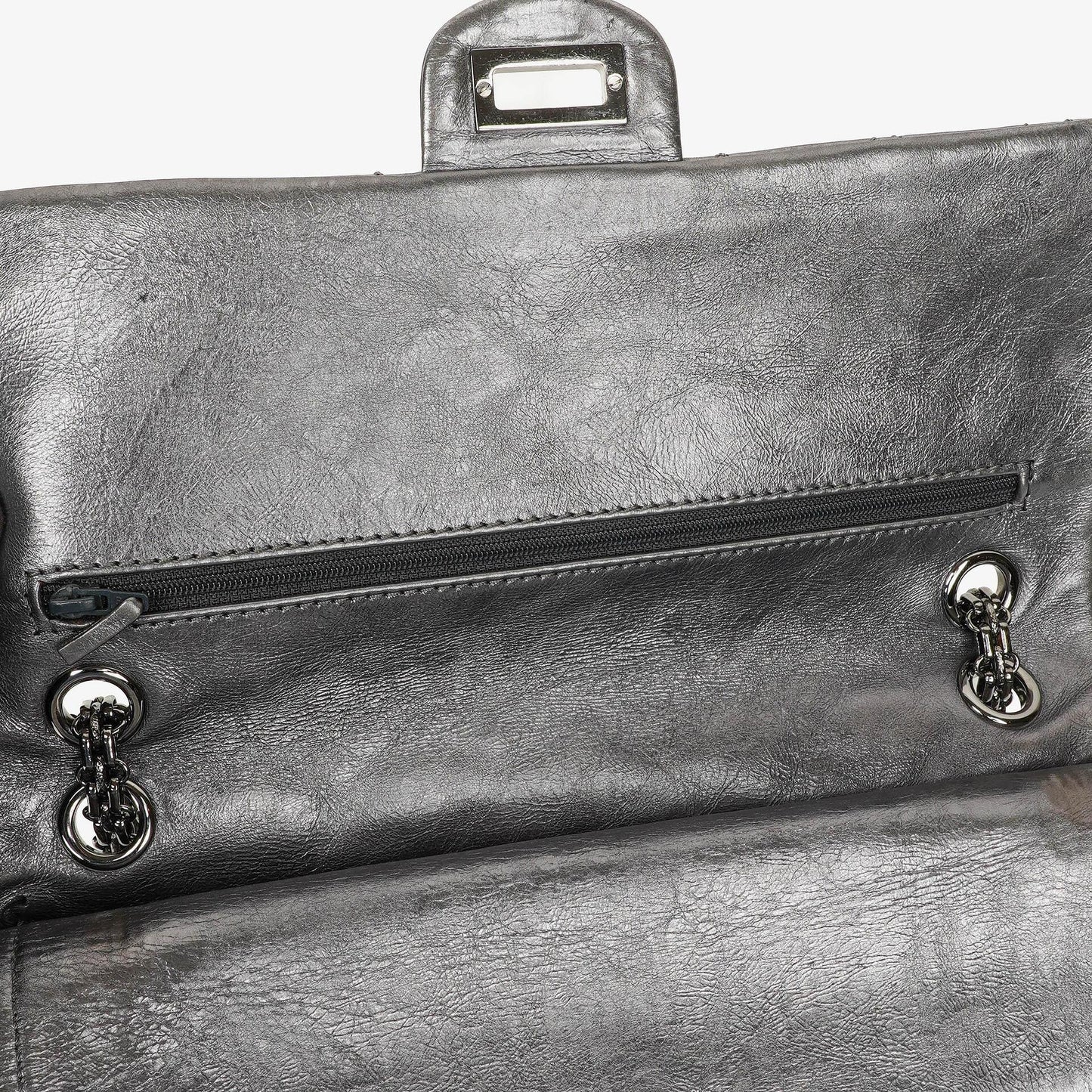 Chanel 2.55 Reissue 226 Flap Tasche aus metallisch grauem Kalbsleder