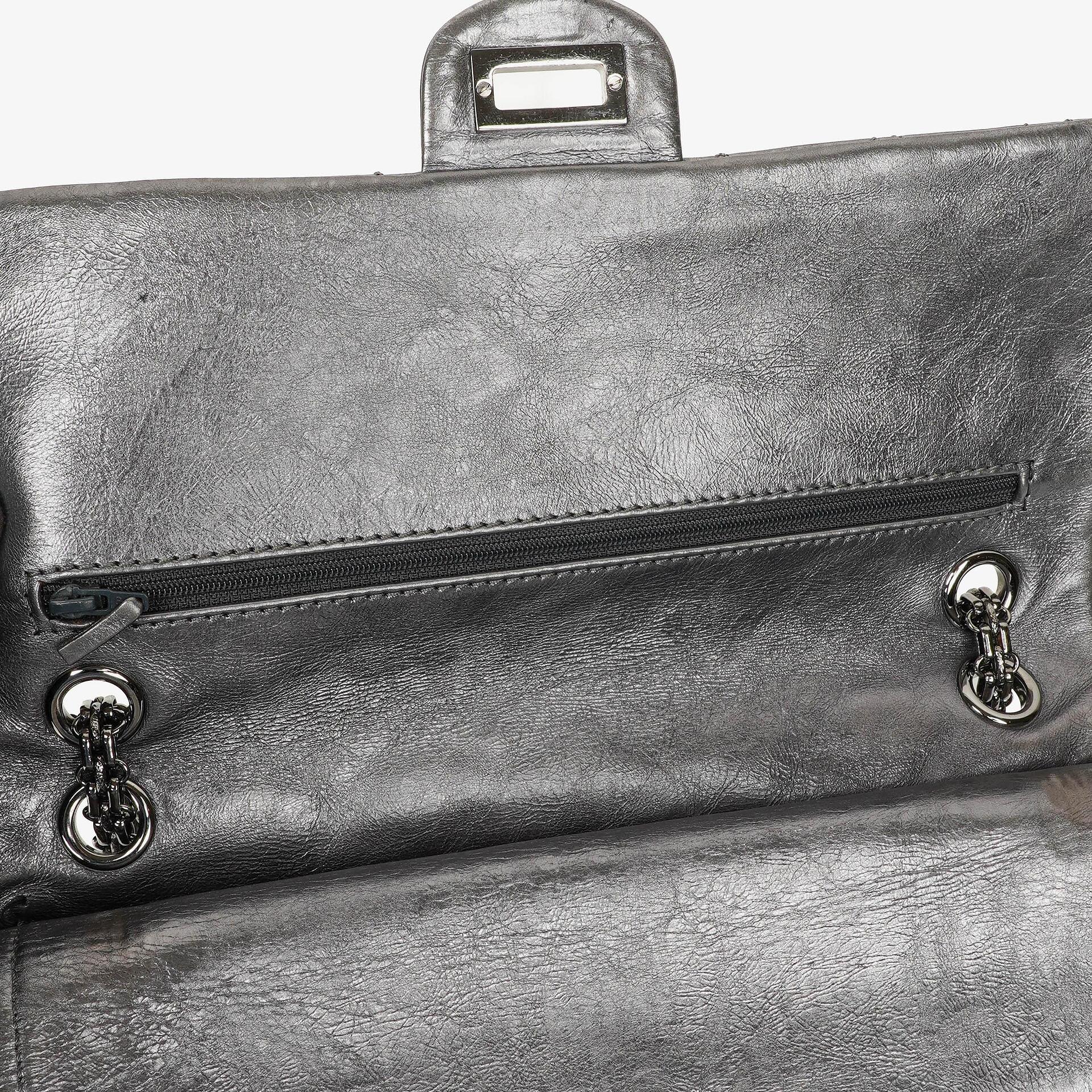 Chanel 2.55 Reissue 226 Flap Tasche aus metallisch grauem Kalbsleder