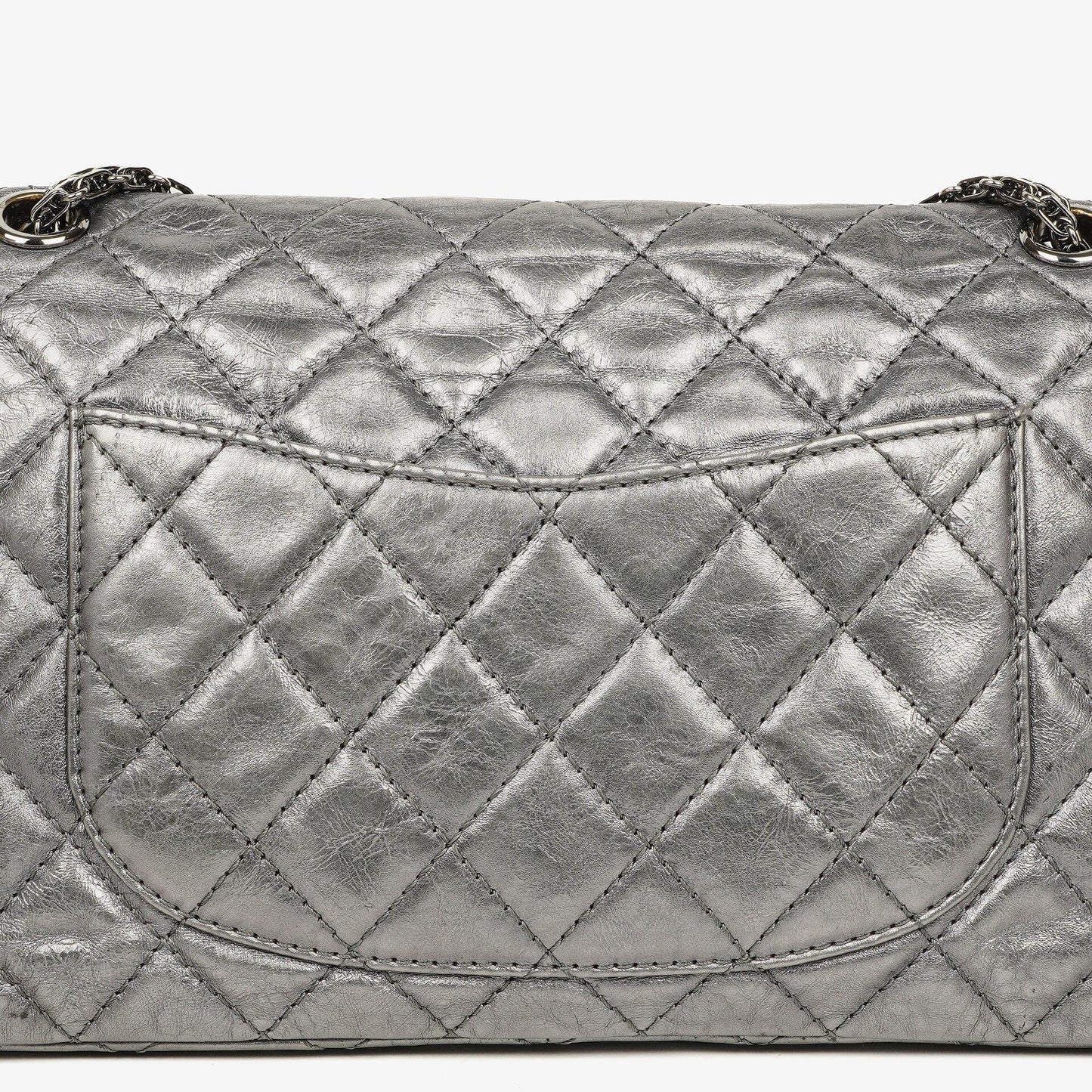 Chanel 2.55 Reissue 226 Flap Tasche aus metallisch grauem Kalbsleder