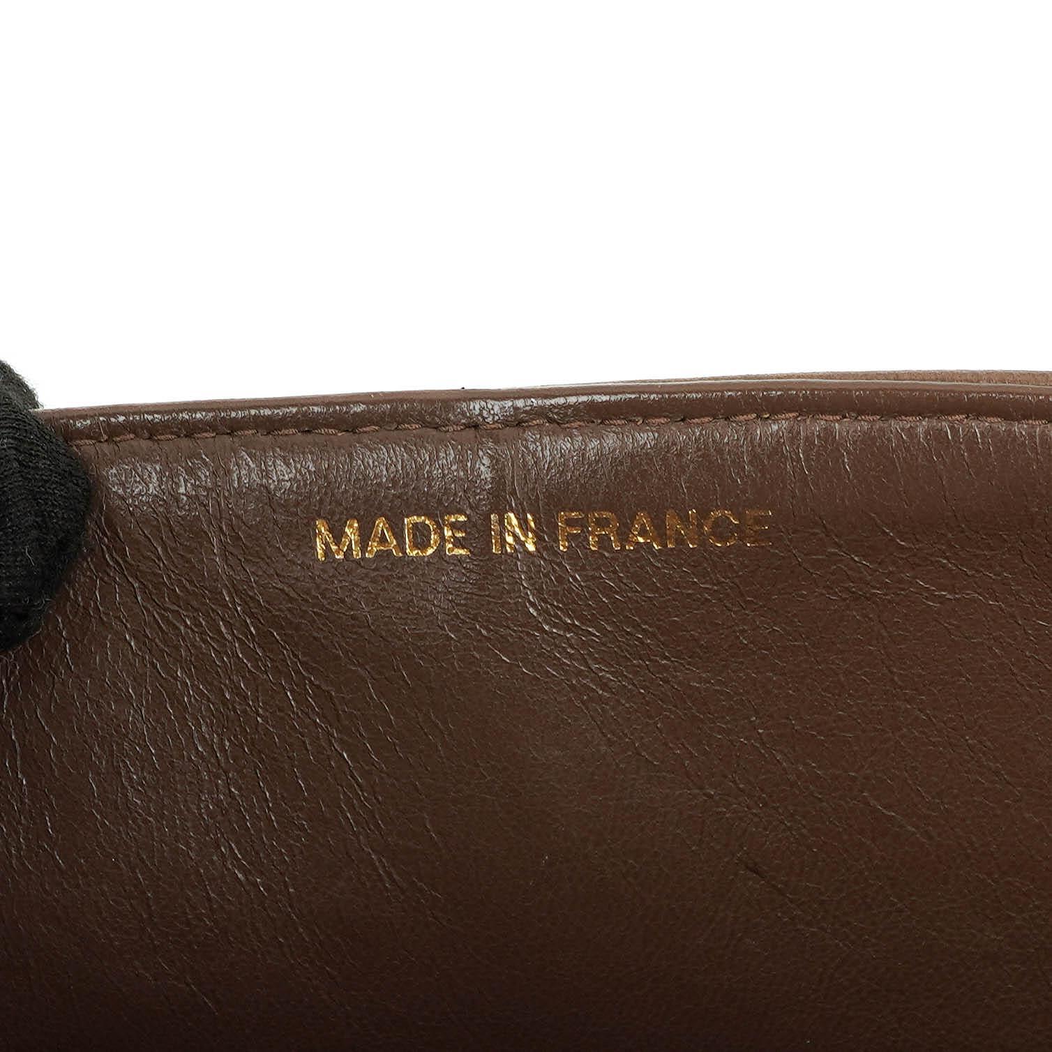 Chanel Kleine Klassische Double Flap Braun Gestepptes Lammleder 24K Vergoldete Beschläge