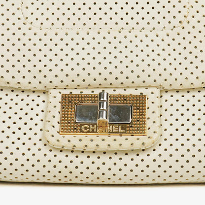 Chanel Accordion Flap Bag aus gestepptem perforiertem Leder