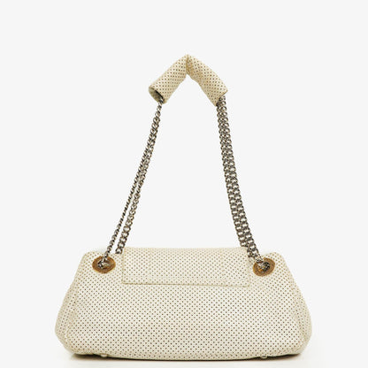 Chanel Accordion Flap Bag aus gestepptem perforiertem Leder