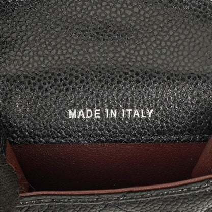 Chanel AirPods Pro Hülle aus schwarzem gestepptem Caviar-Leder mit silberfarbener Hardware