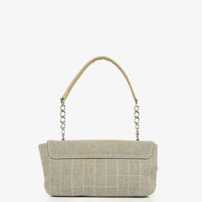 Chanel Camellia N°5 Tasche aus beigem und schwarzem Canvas