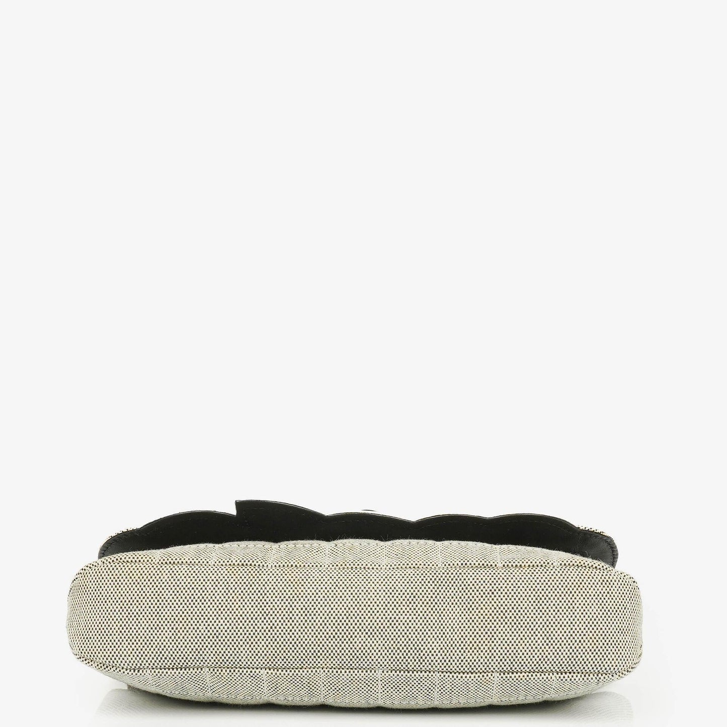 Chanel Camellia N°5 Tasche aus beigem und schwarzem Canvas