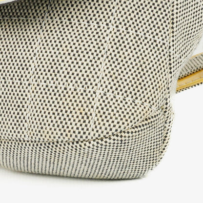 Chanel Camellia N°5 Tasche aus beigem und schwarzem Canvas