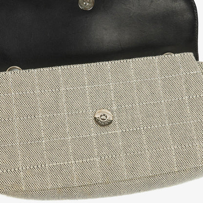 Chanel Camellia N°5 Tasche aus beigem und schwarzem Canvas