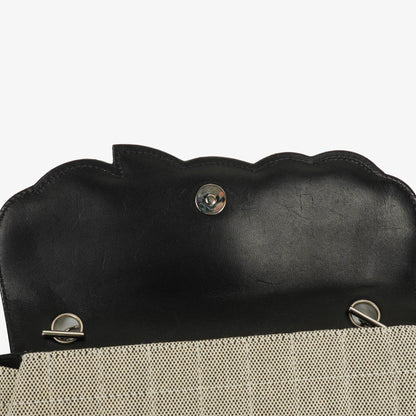 Chanel Camellia N°5 Tasche aus beigem und schwarzem Canvas