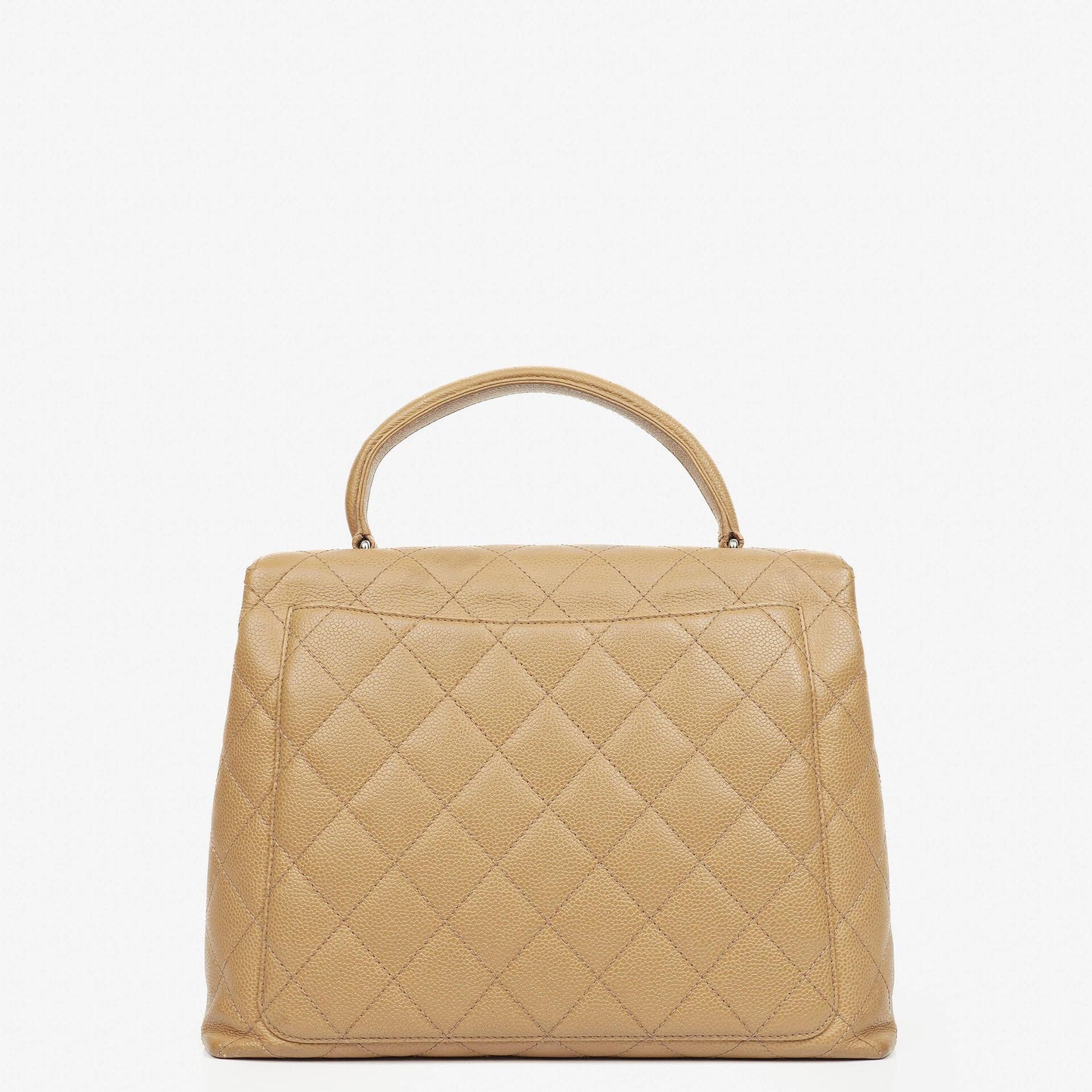 Chanel Jumbo Kelly Flap Bag aus beigem gestepptem Caviar-Leder