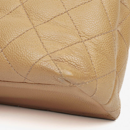 Chanel Jumbo Kelly Flap Bag aus beigem gestepptem Caviar-Leder