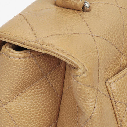 Chanel Jumbo Kelly Flap Bag aus beigem gestepptem Caviar-Leder
