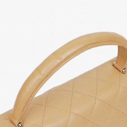 Chanel Jumbo Kelly Flap Bag aus beigem gestepptem Caviar-Leder