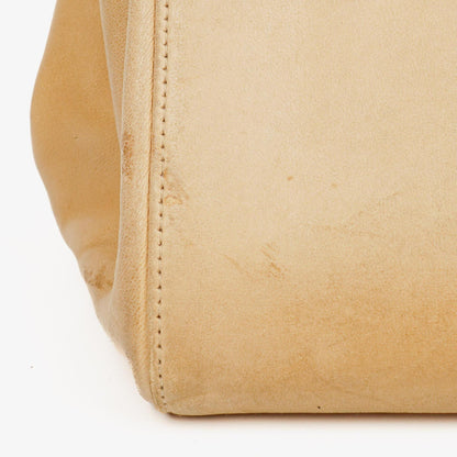 Chanel Mademoiselle Flap Accordion aus beigem Chocolate-Bar-Lammleder