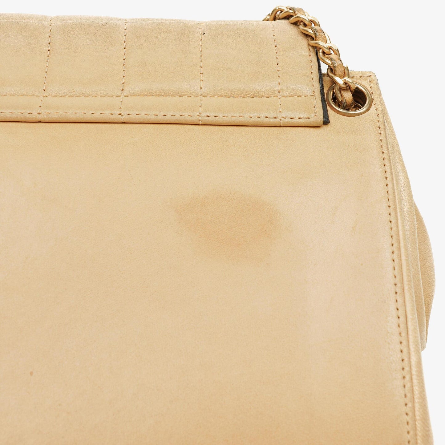 Chanel Mademoiselle Flap Accordion aus beigem Chocolate-Bar-Lammleder