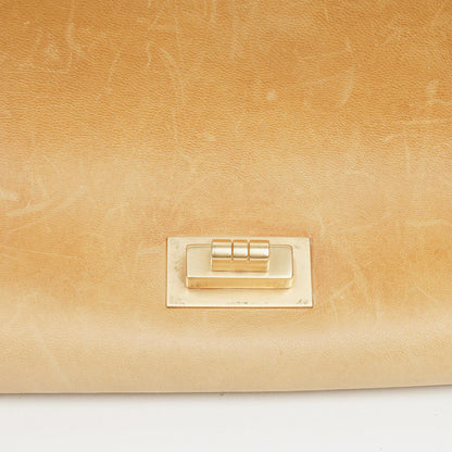 Chanel Mademoiselle Flap Accordion aus beigem Chocolate-Bar-Lammleder