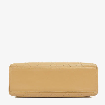 Chanel Straight Flap Tasche aus beigem Lammleder, 1997-1999