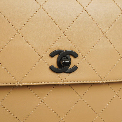Chanel Straight Flap Tasche aus beigem Lammleder, 1997-1999