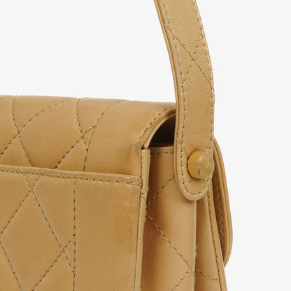 Chanel Beige Gesteppt Lammleder Diana Schultertasche mit 24K Vergoldeter Hardware