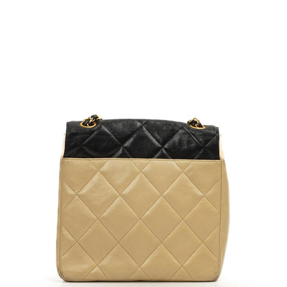 Chanel Bi-Color Gequiltete Lammleder Umschlagklapptasche mit 24K Goldbeschichtetem Hardware