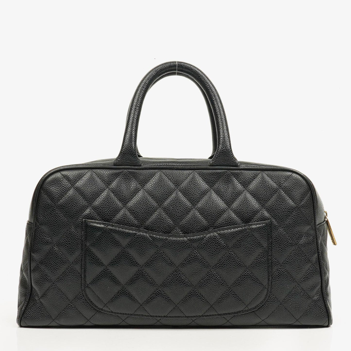 Chanel Boston Tasche aus schwarzem Caviar-Leder