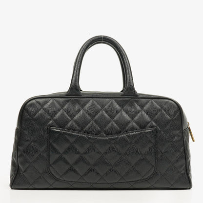 Chanel Boston Tasche aus schwarzem Caviar-Leder