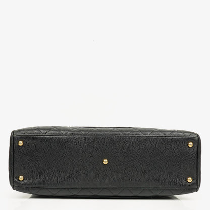 Chanel Boston Tasche aus schwarzem Caviar-Leder