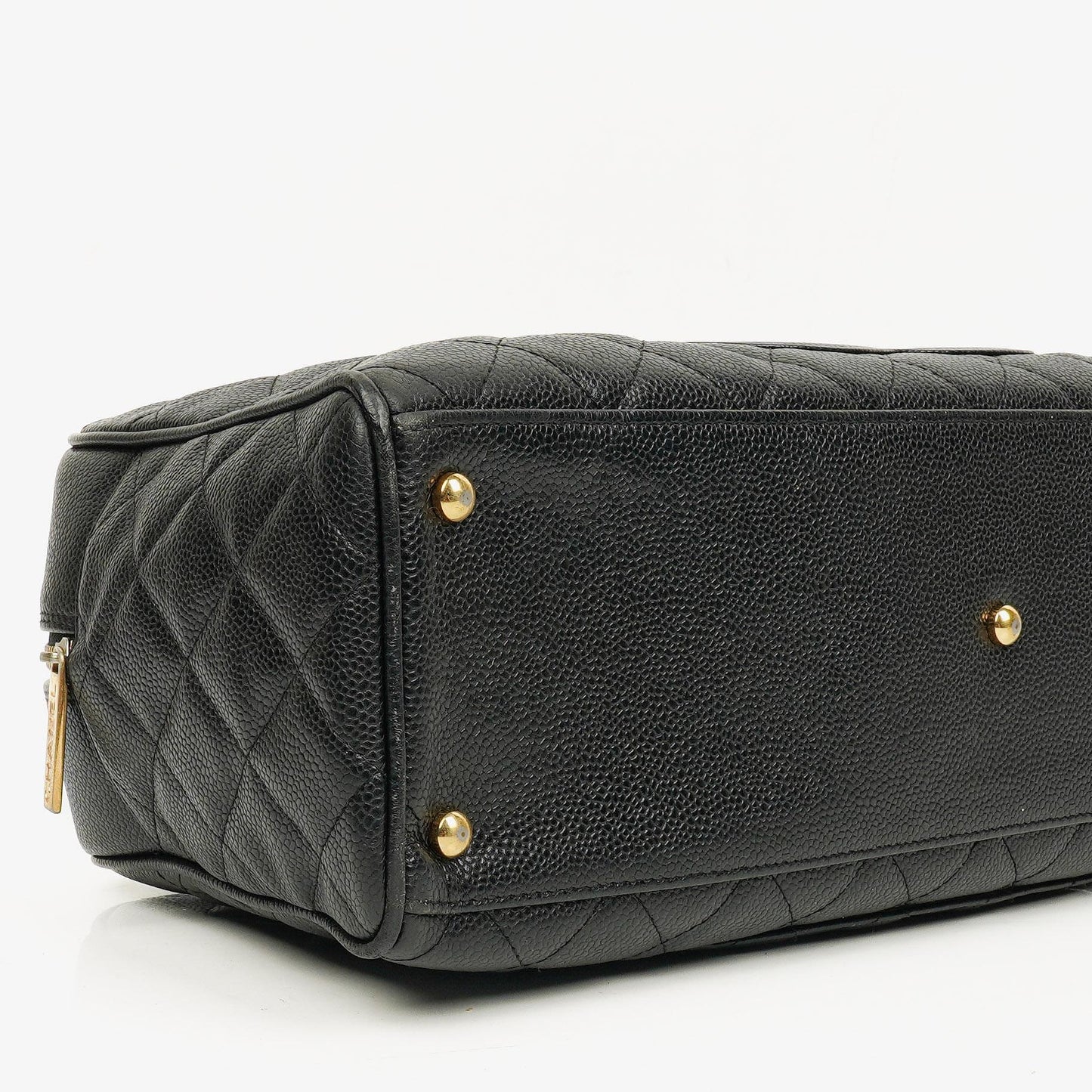 Chanel Boston Tasche aus schwarzem Caviar-Leder