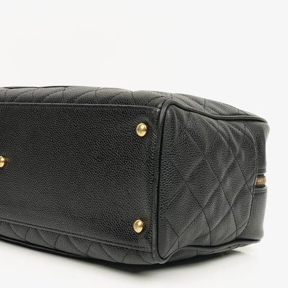Chanel Boston Tasche aus schwarzem Caviar-Leder