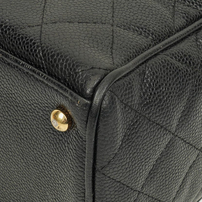 Chanel Boston Tasche aus schwarzem Caviar-Leder