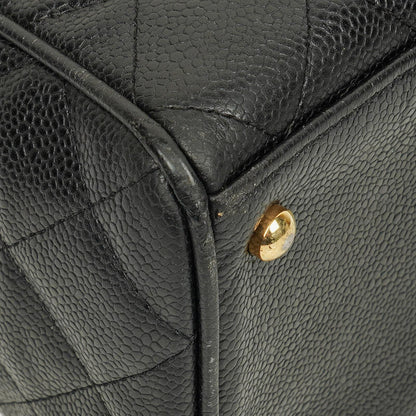Chanel Boston Tasche aus schwarzem Caviar-Leder