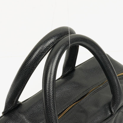 Chanel Boston Tasche aus schwarzem Caviar-Leder