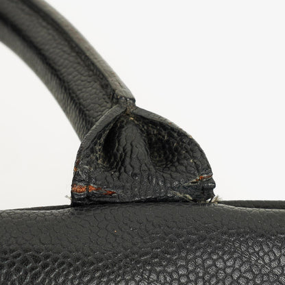 Chanel Boston Tasche aus schwarzem Caviar-Leder