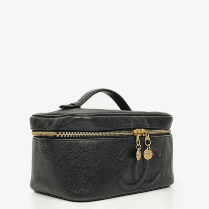 Chanel Vanity Case aus schwarzem Caviar-Leder