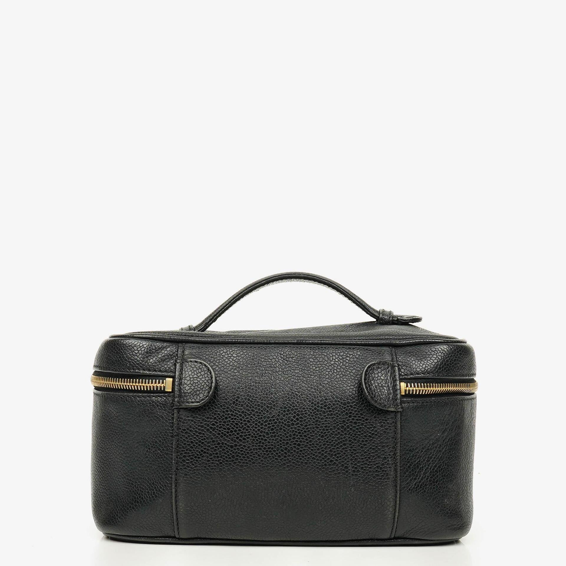 Chanel Vanity Case aus schwarzem Caviar-Leder