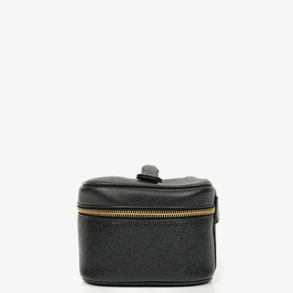 Chanel Vanity Case aus schwarzem Caviar Leder
