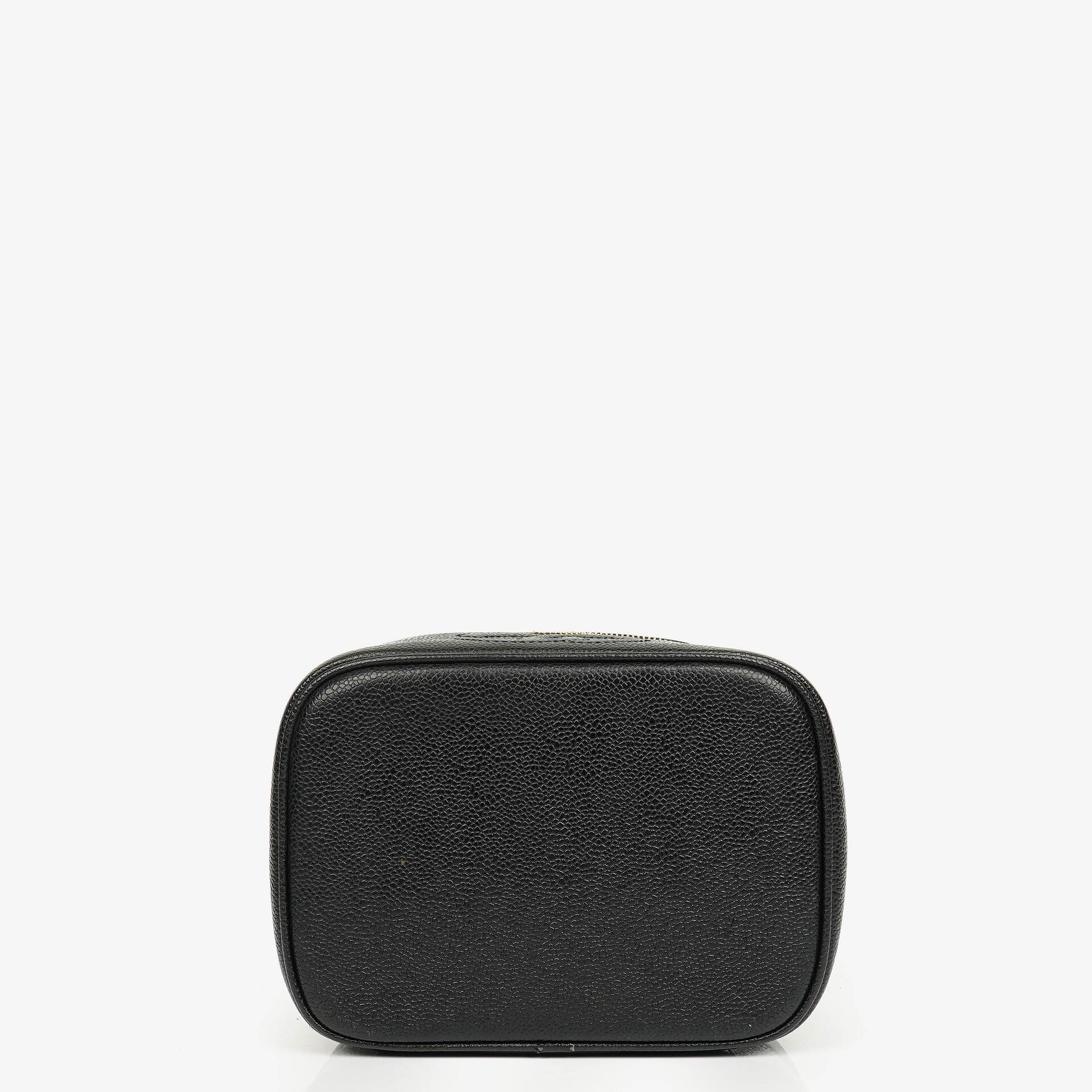 Chanel Vanity Case aus schwarzem Caviar Leder