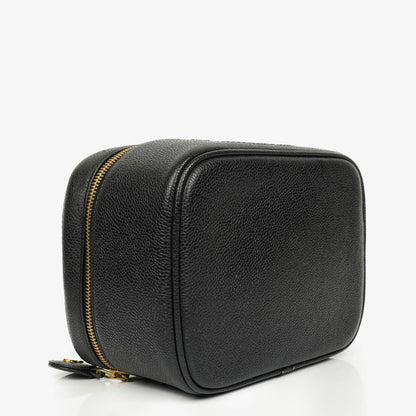 Chanel Vanity Case aus schwarzem Caviar Leder