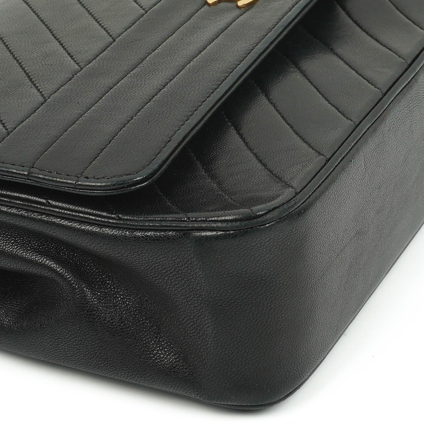 Chanel Classic Single Flap Tasche Medium Gesteppt Lammleder Schwarz mit 24K Gold Hardware
