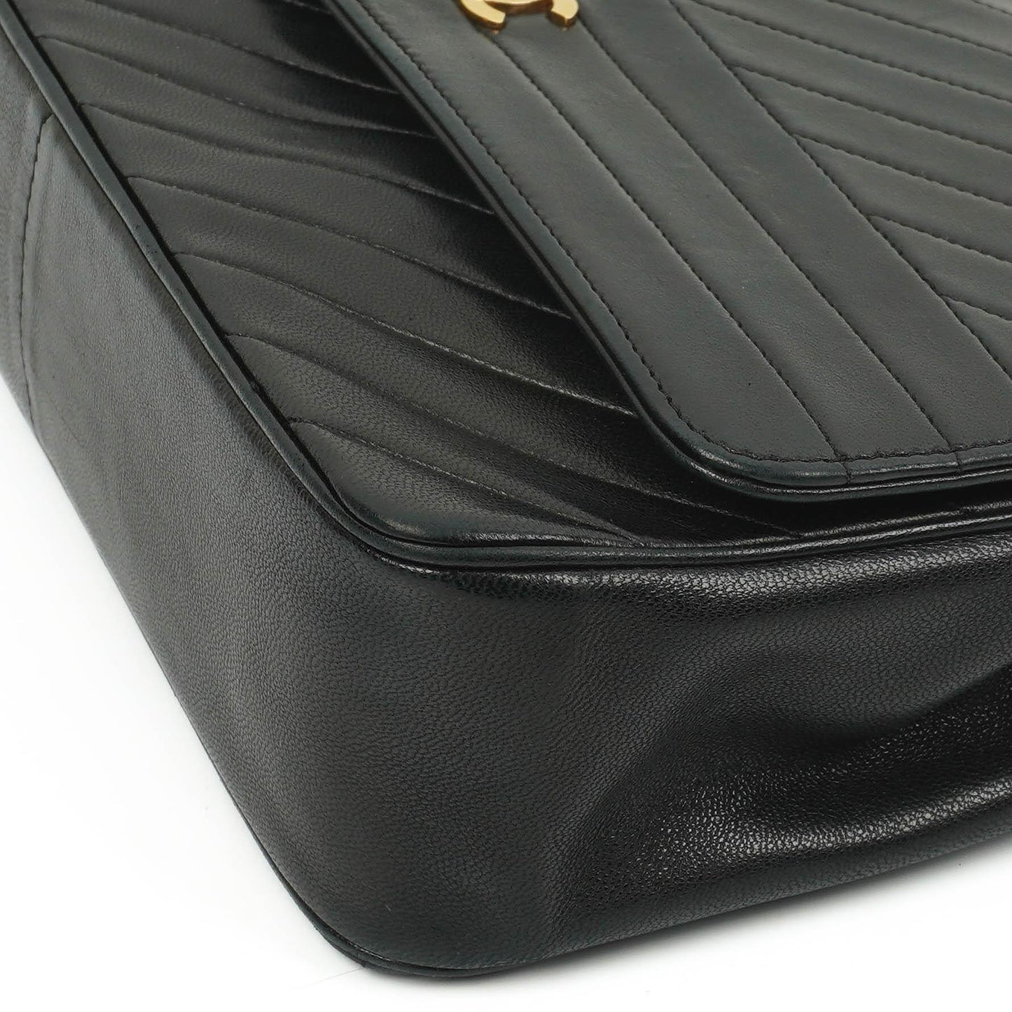 Chanel Classic Single Flap Tasche Medium Gesteppt Lammleder Schwarz mit 24K Gold Hardware