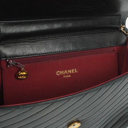 Chanel Classic Single Flap Tasche Medium Gesteppt Lammleder Schwarz mit 24K Gold Hardware