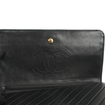 Chanel Classic Single Flap Tasche Medium Gesteppt Lammleder Schwarz mit 24K Gold Hardware