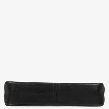 Chanel Schwarze diagonale gesteppte Lammleder Mittel Classic Single Flap Tasche mit 24K vergoldeten Beschlägen